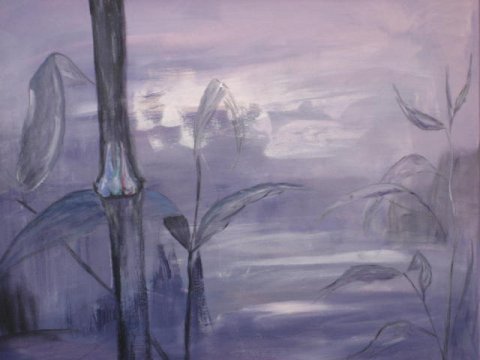 Nattergalens sang  -  Acryl p� l�rred